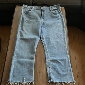 BDG Light Wash Straight-Leg Jeans with Raw Hem